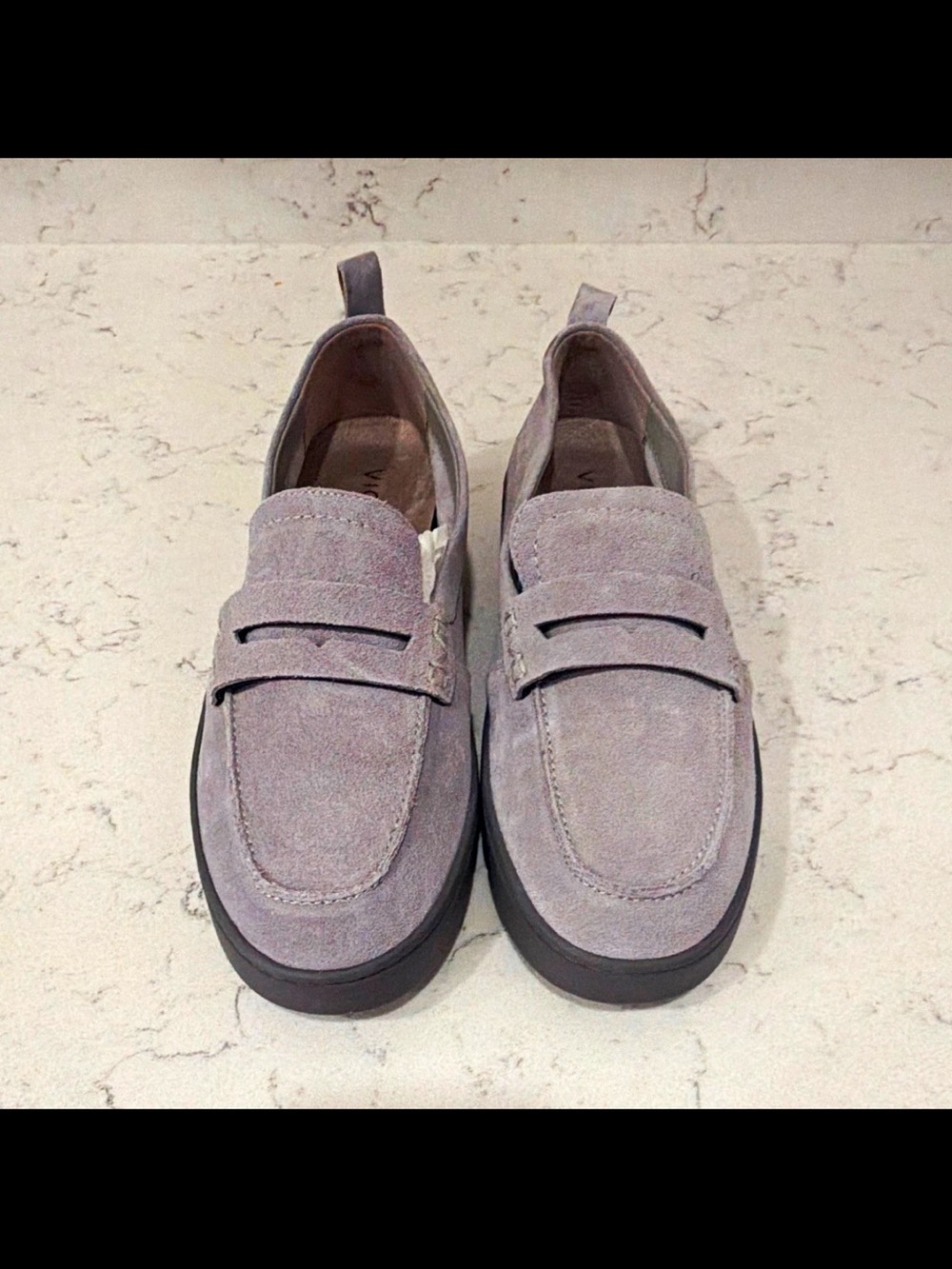 Vionic Gray Suede Slip-On Loafer Flats Women's US 9.5 Round Toe NWOB